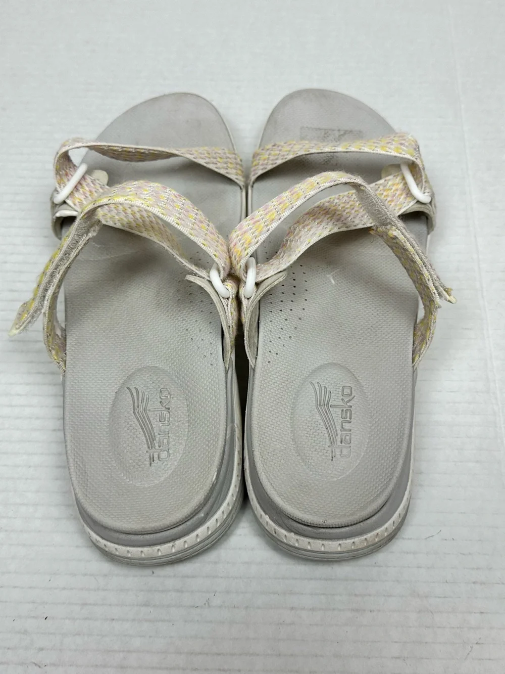 Dansko Women's Rosette Ivory Multi Webbing Sandal Shoes Size EU 41 - US 10.5/11
